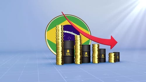 Brazil Oil Revenue Decline Energy Market Finance & Economic Data Infographics