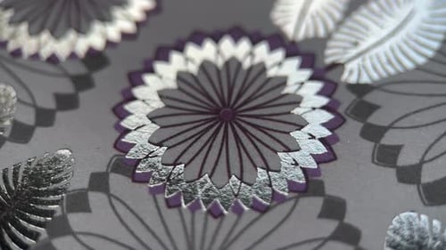 Macro Paper Glitter Silver Flowers Background