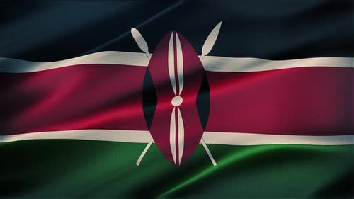 Realistic Waving Kenya Flag Animation