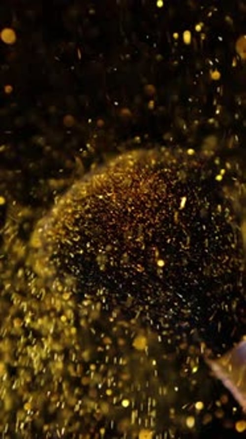 Golden Glitter Shimmers in a Sparkling Display
