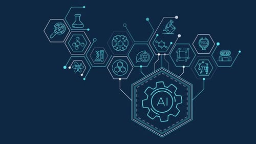 Infographics About Application of AI in Science in Animated Diagram