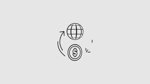 Animated Sketch Global Currency Exchange Icon