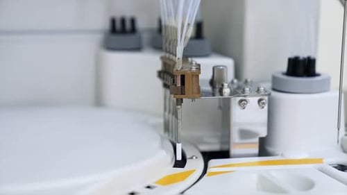Close Up of Scientific Lab Equipment in Action