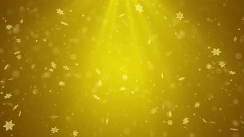 White Confetti Snowflakes and Bokeh Lights on the Golden 3D