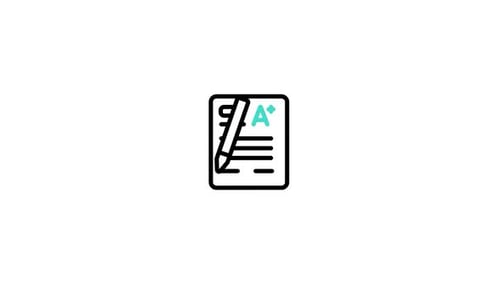 Education Test Grade Flat Animated Icon