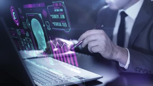 A Man Is Working On The Creation Of Artificial Intelligence