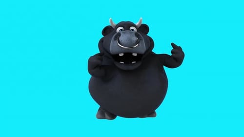 Fun 3D cartoon bull (with alpha channel)