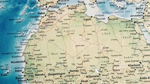 Antique Map of North Africa and Middle East