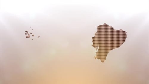 Pixelated Map Reveal of Ecuador and Galapagos Islands Intro Opener