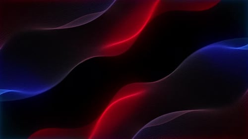 Fluid Abstract Glowing Red and Blue Particle Wave Background