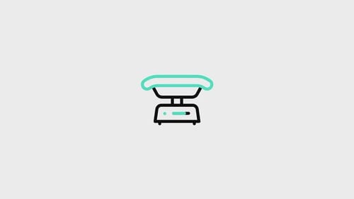 Animated Flat Design Weighing Scale Line Art Reveal