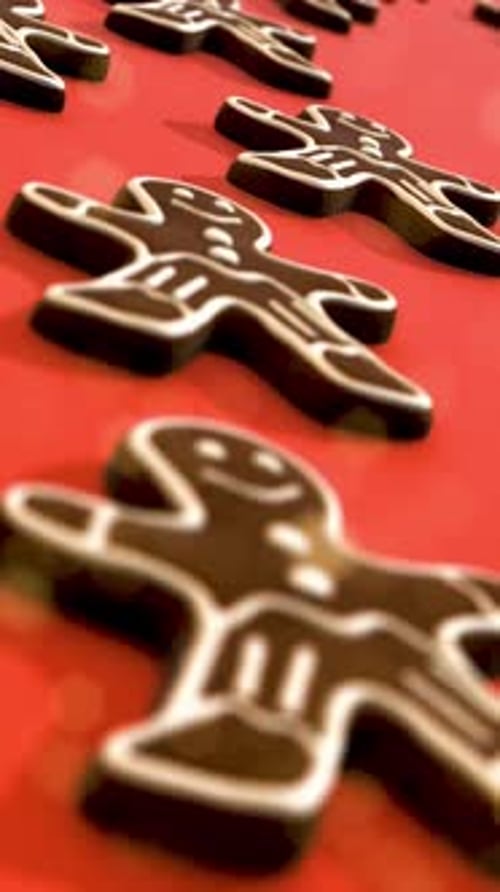 Christmas Gingerbread Man Cookies Looping Animation