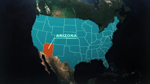 Digital Globe Zoom to US Map State Highlight