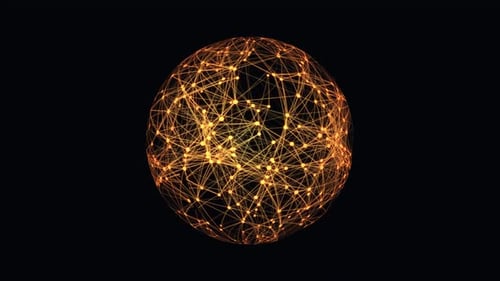 Plexus Planet Network Connection, Digital Globe Sphere Abstract Geometric Plexus Alpha Channel. 5321