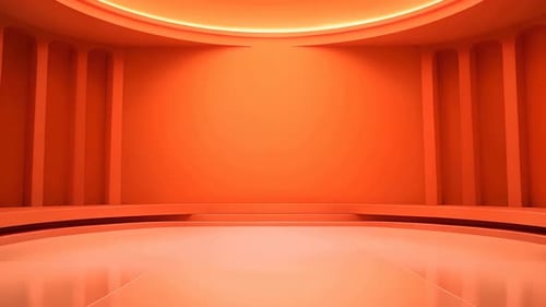 Modern Minimalist Orange Virtual Studio Stage Background