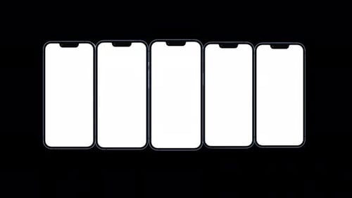 Creative animated smartphone mockup. Template on transparent background. Alpha channel.