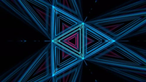 Cyan And Pink Flight Through The Geometric Neon Spatial Matrix Background Vj Loop in 4K