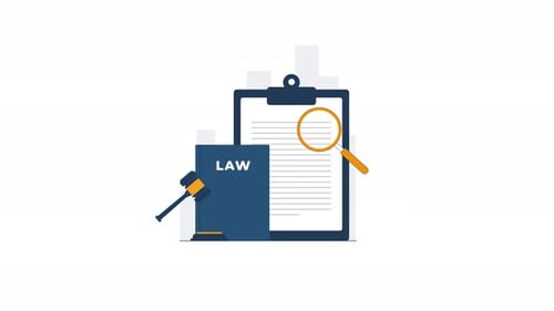 Animated Legal Justice Concept with Law Book and Gavel