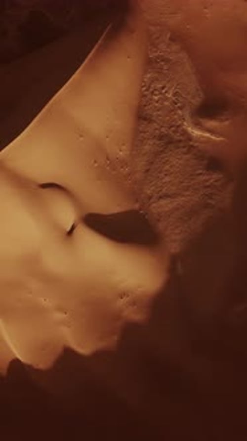 Aerial Top View on Sand Dunes in Desert