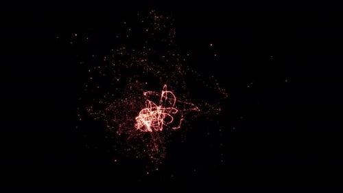 Abstract Red Glowing Particle Burst Reveal