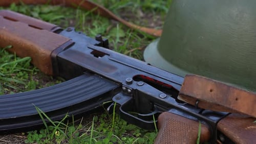 Machine Gun and Helmet 89