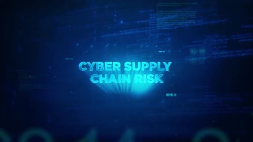 Cyber Security Title Reveal with Glowing Digital Data Background