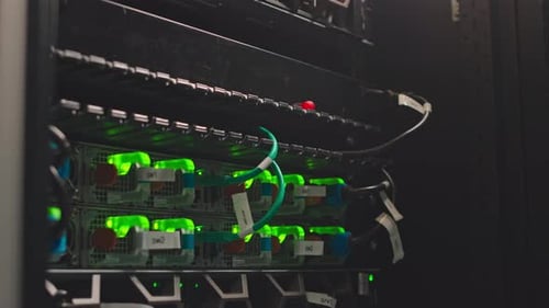 Router and Cables in Data Center
