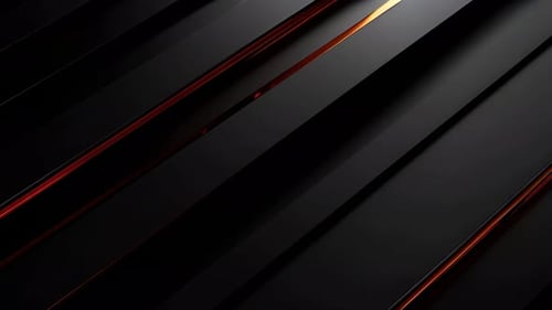 Abstract Black Glossy Panels with Red Glowing Lines Background