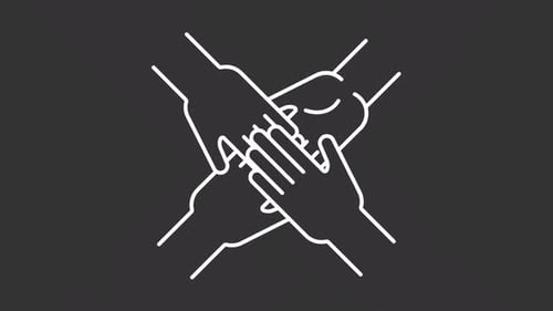 Minimalist Line Art Hands Collaboration Animation