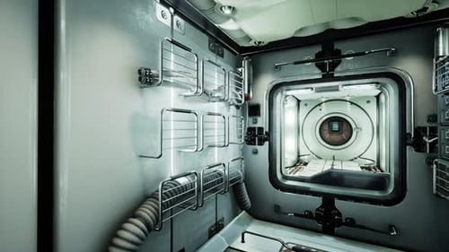 Intérieur de la station spatiale internationale futuriste