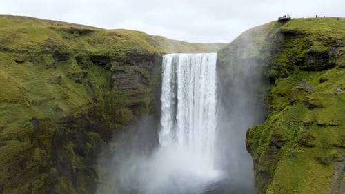 Experience Skógafoss Waterfall from above with our 4K drone footage, highlighting Iceland's epic sce