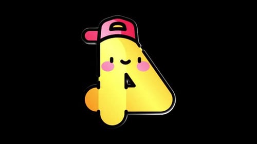 Cute Animated Number 4 Character Loop
