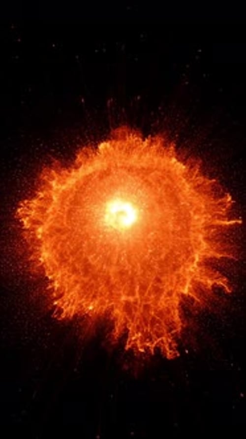 Fiery Particle Burst Reveal Transition