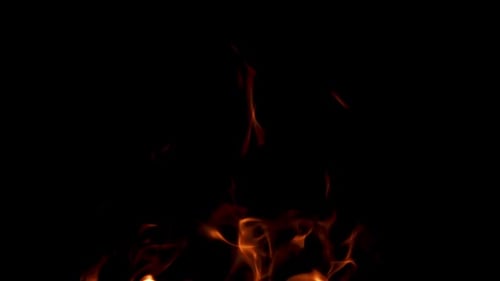 Flames on Black Background Filmed is Slow Motion 1000 Fps