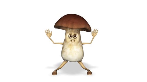 Animated 3D Cartoon Mushroom Character Idle Loop