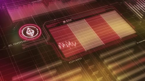 Ethereum Stock Price Decline Infographic Animated In 3D Space