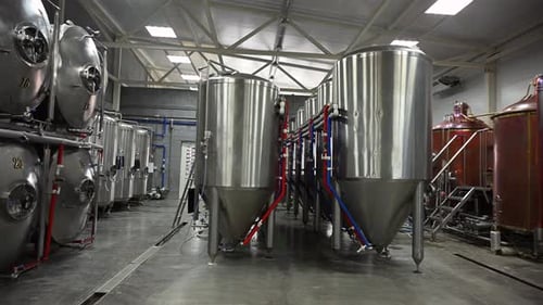 Craft Beer Brewing Process Inside a Private Brewery With Unfiltered Beer Production