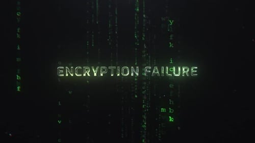 Palabras de error de cifrado en el fondo de la matriz