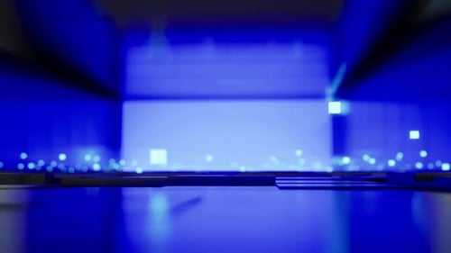 Futuristic Blue Technology Grid Logo Reveal