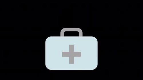 Animated Flat Design First Aid Kit Icon
