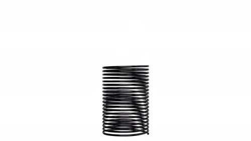Black Metal Coil Spring 3D Render