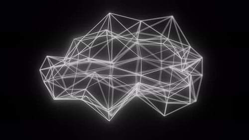 Abstract glowing moving polygon lines background visualizer