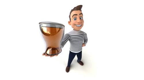 Lustiger 3D-Cartoon-Mann mit Alphakanal