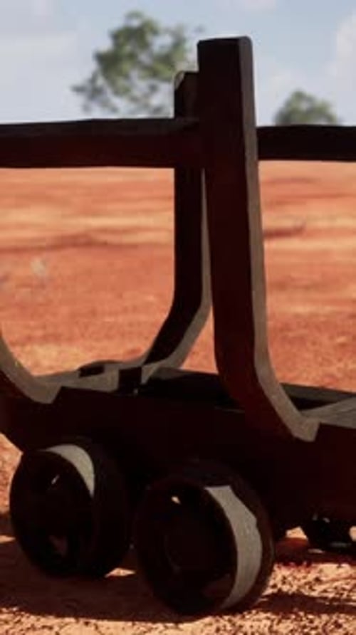 Old Rusted Mining Cart in Desert
