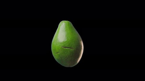 Schwimmende Avocado-Frucht, isoliert in der Luft