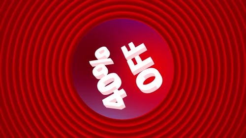 Promotional Message Reveal Animation with Concentric Red Circles