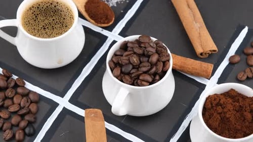 Coffee Beans and Cinnamon Still Life