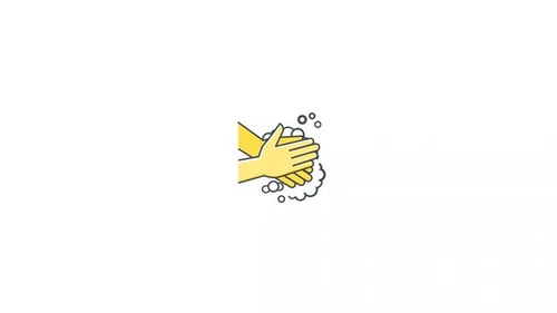 Flat Design Hands Washing Animation