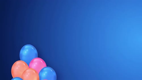 Abstract of Multicolored Balloons Fly on White Alpha Channel