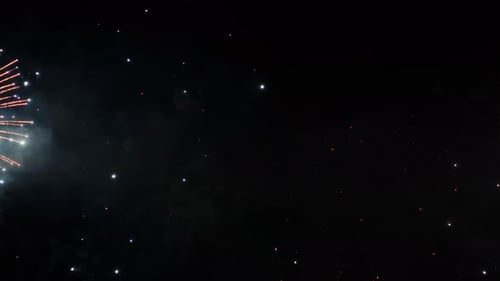 Sparkling Fireworks Exploding in the Night Sky